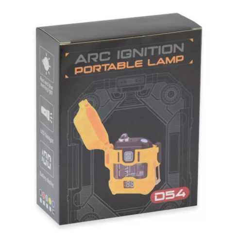 D54 elektromos, víz- és szélálló Túlélő öngyújtó, zseblámpa funkcióval, díszdobozban