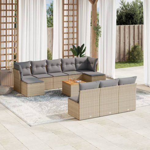 Patio Sofa Set 10-személyes Keverék bézs és világos szürke