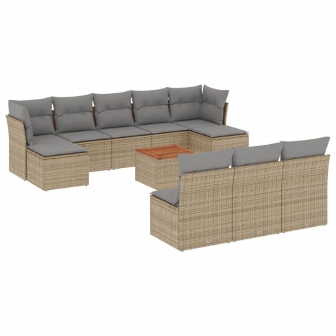Patio Sofa Set 10-személyes Keverék bézs és világos szürke