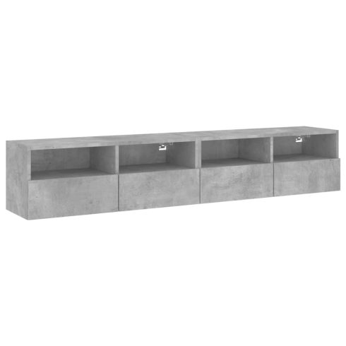 2 db betonszürke szerelt fa fali TV-szekrény 80 x 30 x 30 cm