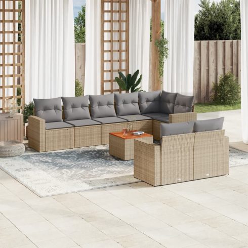 Patio Sofa Set 9-személyes Bézs és szürke keverék