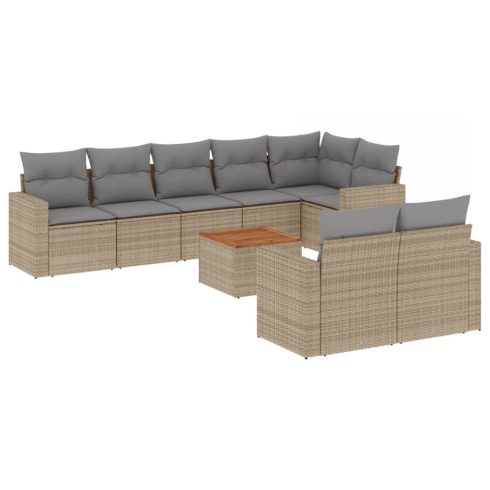 Patio Sofa Set 9-személyes Bézs és szürke keverék