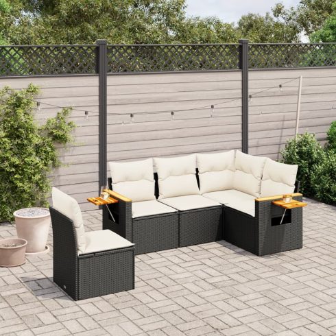 Patio Sofa Set 5-személyes Black and Cream