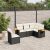 Patio Sofa Set 5-személyes Black and Cream