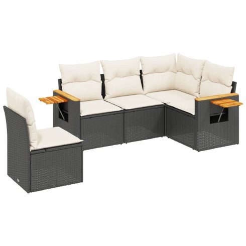Patio Sofa Set 5-személyes Black and Cream