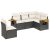 Patio Sofa Set 5-személyes Black and Cream