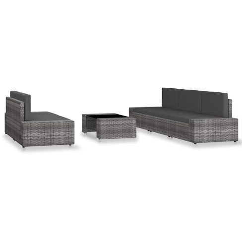 6 részes szürke polyrattan kerti ülőgarnitúra
