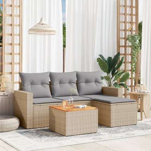 Patio Sofa Set 4-személyes Keverék bézs és világos szürke