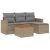Patio Sofa Set 4-személyes Keverék bézs és világos szürke