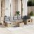 Patio Sofa Set 7-személyes Keverék bézs és világos szürke