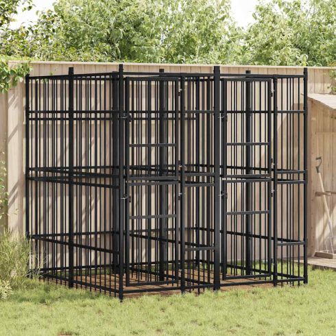 Acél kültéri kutyakennel 3,69 m²