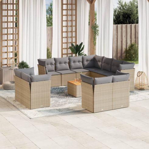 Patio Sofa Set 11-személyes Keverék bézs és világos szürke