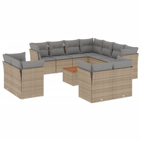 Patio Sofa Set 11-személyes Keverék bézs és világos szürke