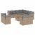 Patio Sofa Set 11-személyes Keverék bézs és világos szürke
