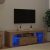 Sonoma tölgy színű TV-szekrény LED-lámpákkal 120 x 35 x 40 cm