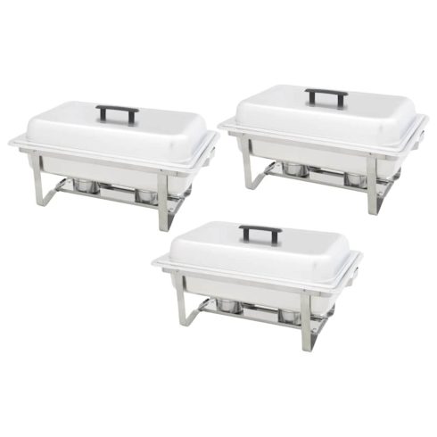 3 részes rozsdamentes acél chafing készlet