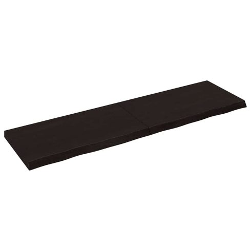 Sötétbarna kezelt tömör tölgyfa asztallap 180x50x(2-6) cm