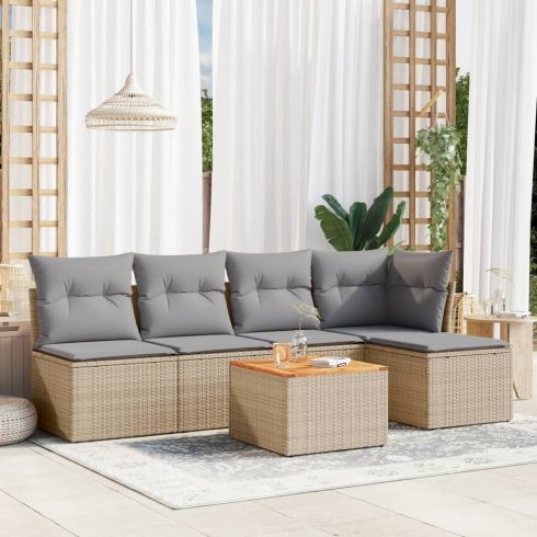 Patio Sofa Set 6-személyes Keverék bézs és világos szürke