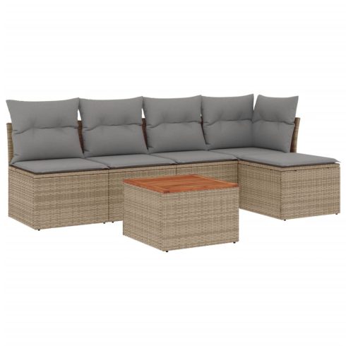 Patio Sofa Set 6-személyes Keverék bézs és világos szürke