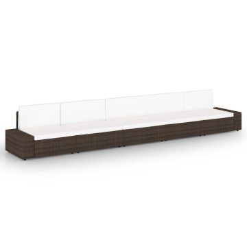 5 részes barna polyrattan kerti ülőgarnitúra párnákkal