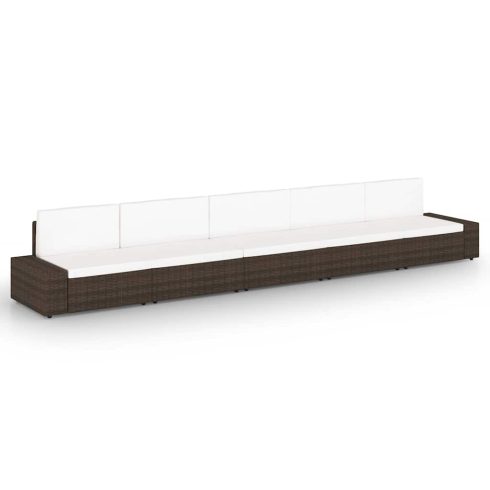 5 részes barna polyrattan kerti ülőgarnitúra párnákkal