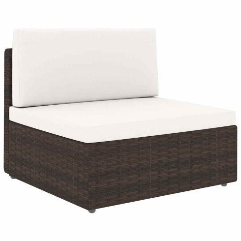 5 részes barna polyrattan kerti ülőgarnitúra párnákkal