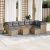 Patio Sofa Set 9-személyes Keverék bézs és világos szürke