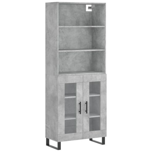 Betonszürke szerelt fa magasszekrény 69,5 x 34 x 180 cm
