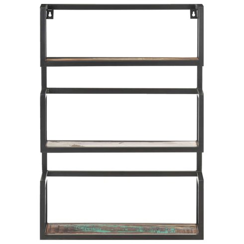 Tömör újrahasznosított fa fali polc 60 x 20 x 85 cm