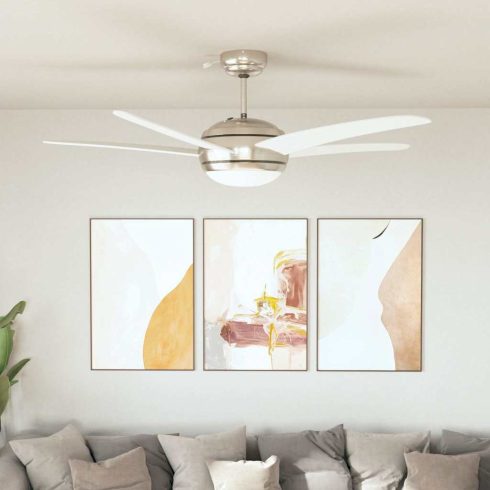 Díszes mennyezeti ventilátor lámpával 128 cm fehér