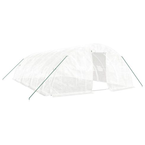 Fehér acélvázas melegház 40 m² 8 x 5 x 2,3 m