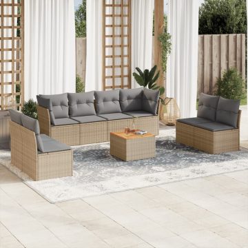   Patio Sofa Set 8-személyes Keverék bézs és világos szürke