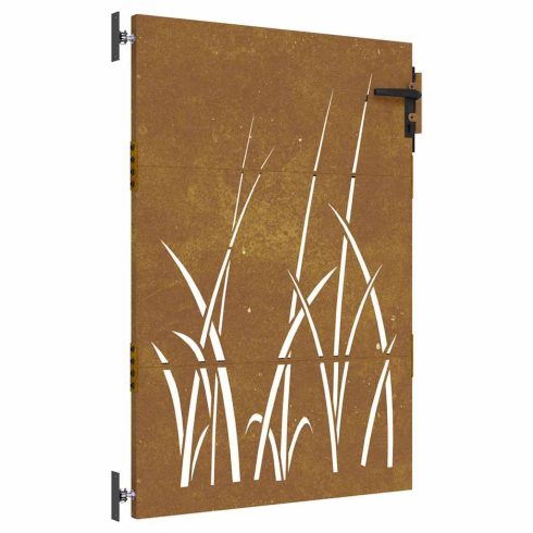 Fűmintás corten acél kerti kapu 85 x 125 cm