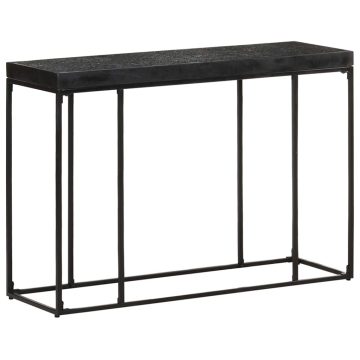   Fekete tömör akácfa és mangófa tálalóasztal 110 x 35 x 76 cm