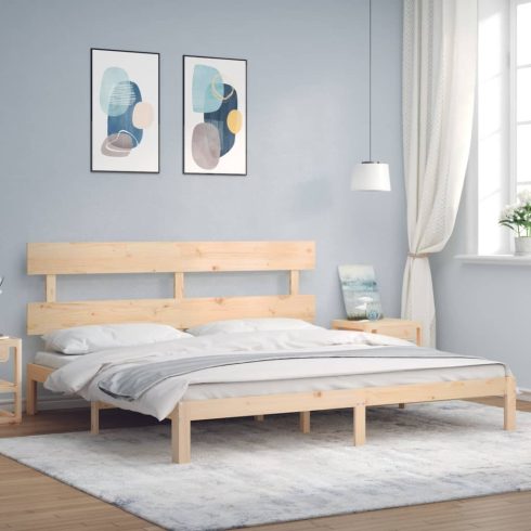 Tömör fenyőfa ágy matrac nélkül 200 x 200 cm