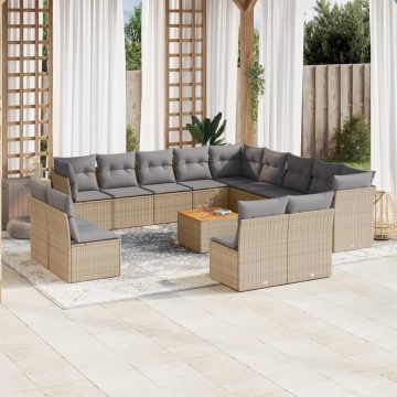 Patio Sofa Set Keverék bézs és világos szürke