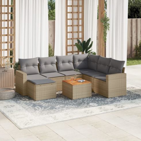 Patio Sofa Set 8-személyes Bézs és szürke keverék