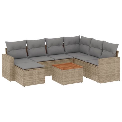 Patio Sofa Set 8-személyes Bézs és szürke keverék