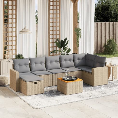 Patio Sofa Set 7-személyes Keverék bézs és világos szürke