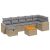 Patio Sofa Set 7-személyes Keverék bézs és világos szürke