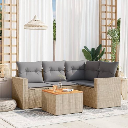 Patio Sofa Set 4-személyes Keverék bézs és világos szürke