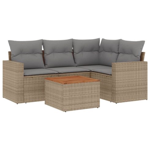 Patio Sofa Set 4-személyes Keverék bézs és világos szürke