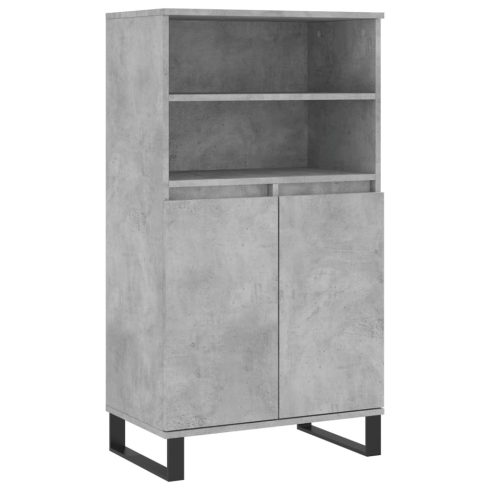 Betonszürke szerelt fa magasszekrény 60 x 36 x 110 cm