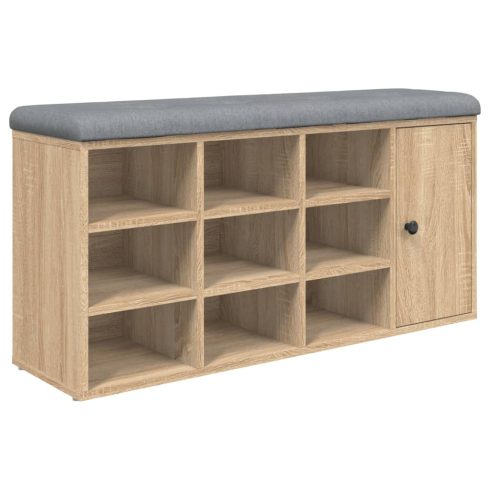 Sonoma tölgy színű szerelt fa cipőtároló pad 102 x 32 x 50 cm