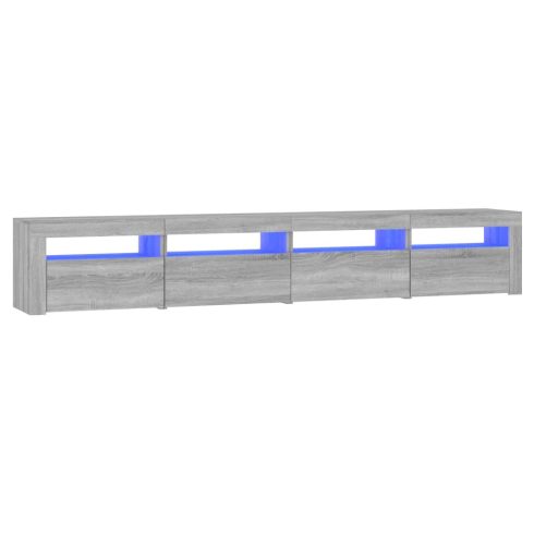 Szürke sonoma színű TV-szekrény LED-lámpákkal 240x35x40 cm