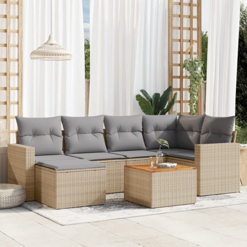 Patio Sofa Set 6-személyes Keverék bézs és világos szürke