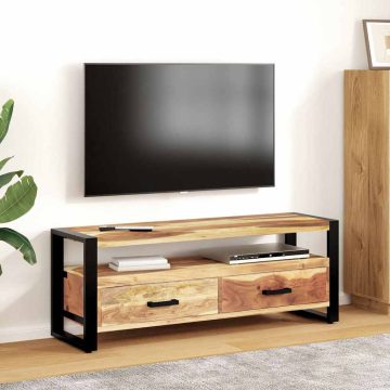   Tömör fa TV-szekrény mézszínű felülettel 120 x 35 x 45 cm
