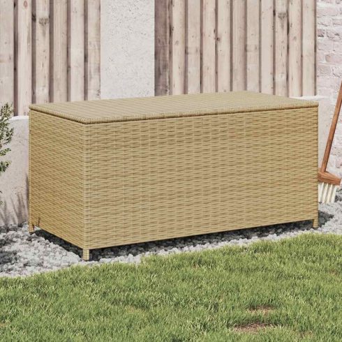 Vegyes bézs polyrattan kerti tárolóláda 190 L