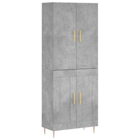 Betonszürke szerelt fa magasszekrény 69,5 x 34 x 180 cm