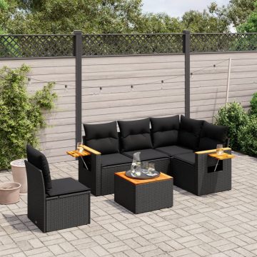 Patio Sofa Set 6-személyes Black